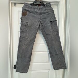 WRANGLER RIGGS workwear Gray Cargo Pants 34x34